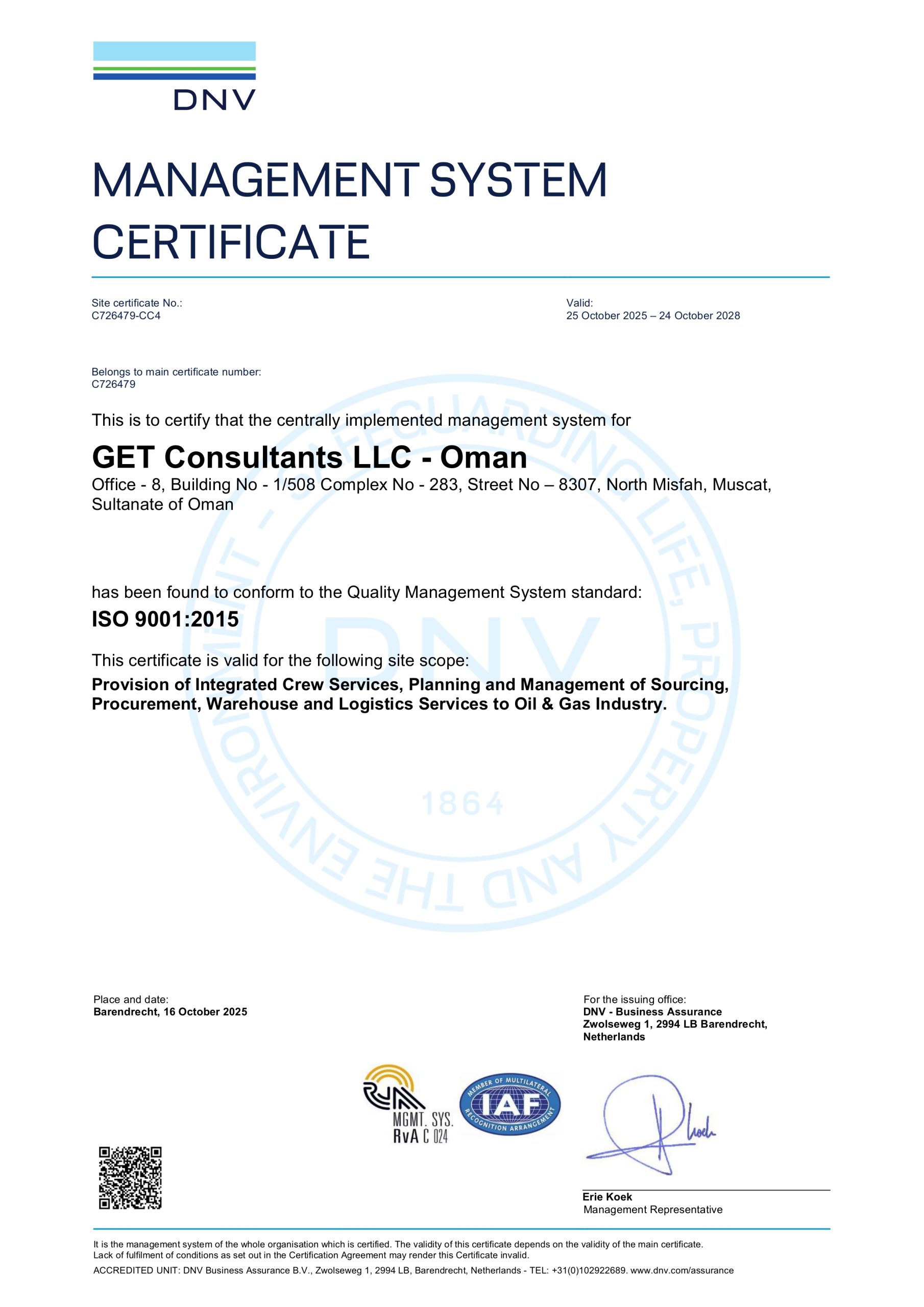 ISO 9001-GET Consultants LLC - Oman